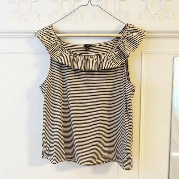 Talbots Black and White Striped Tank Top - Picture 1 of 2